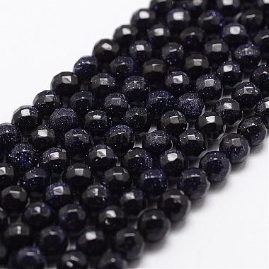 4mm PrussianBlue Round Blue Goldstone Beads
