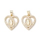 Religion Theme Brass Micro Pave Clear Cubic Zirconia Pendants(KK-D067-04G-RS)-1