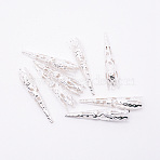 Iron Filigree Bead Caps, Cone, Silver, 41.5x7.5mm, Hole: 1.2mm, Inner Size: 7.5mm, 27pcs/bag(IFIN-TAC0002-13S)