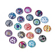Mosaic Printed Glass Half Round/Dome Cabochons, Mixed Color, 12x4mm(GGLA-N004-12mm-G)