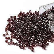 TOHO Round Seed Beads, Japanese Seed Beads, (330) Gold Luster Rust, 8/0, 3mm, Hole: 1mm, about 10000pcs/pound(SEED-TR08-0330)
