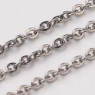 304 Stainless Steel Rolo Chains, Belcher Chain, Soldered, Stainless Steel Color, 2x1.5mm(CHS-L015-30)