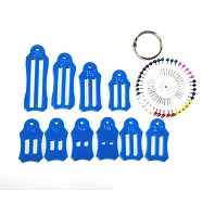 Jelly Roll Sasher Tool Set, including 10 Pcs Multi-Sizes Sasher for Folding Fabric and Biasing Strips, Come with 40 Pcs Multi-color Quilting Pins and 1Pc Storage Chain, Deep Sky Blue, 5.6~8.9x3cm(pw22062516032)