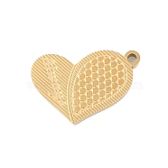 Ion Plating(IP) 304 Stainless Steel Pendants, Heart Charm, Golden, 11x17x1.5mm, Hole: 1mm(STAS-C108-15G)