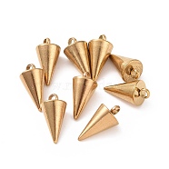 Ion Plating(IP) 304 Stainless Steel Pendants, Spike/Cone, Golden, 8.5x6mm, Hole: 2mm(STAS-G214-47G-03A)