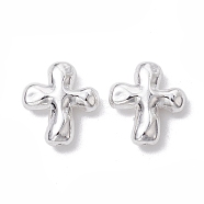 Alloy Spacer Beads, Long-Lasting Plated, Cross, Silver, 13.5x12x4mm, Hole: 1mm(FIND-B029-41S)