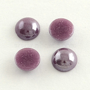 Pearlized Plated Opaque Glass Cabochons, Half Round/Dome, Medium Purple, 3x1mm(PORC-S801-3mm-16)