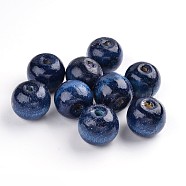 Natural Wood Beads, Dyed, Round, Marine Blue, 19~20x17.5~18mm, Hole: 4.5mm(X-TB20mmY-8)