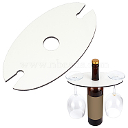 Wood Wine Holder, Wine glass Storage, Oval, 126x234x5mm, Inner Diameter: 32.3mm and 15mm(AJEW-WH0009-76A)