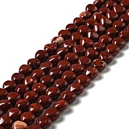 Natural Red Jasper Beads Strands, Heart, 8~8.5x8~9x5mm, Hole: 1mm, about 50~51pcs/strand, 15.55~15.75''(39.5~40cm)(G-B022-07A)
