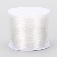 Round Crystal Elastic Stretch Thread, for Bracelets Gemstone Jewelry Making Beading Craft, White, 0.7mm, about 63.4 yards(58m)/roll(EW-Z001-C03-0.7mm)