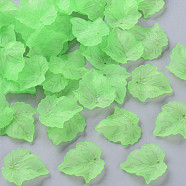 Autumn Theme Transparent Frosted Acrylic Pendants, Maple Leaf, Light Green, 24x22.5x3mm, Hole: 1mm, about 962pcs/500g(PAF002Y-28)