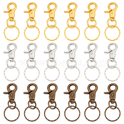 Elite 18Pcs 3 Colors Iron Swivel Clasps with Key Rings, Mixed Color, 67x25mm, 6pcs/color(HJEW-PH0001-79)