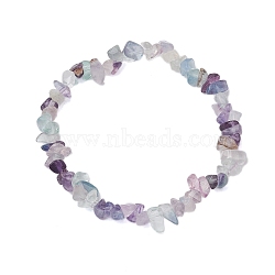 Natural Fluorite Beads Kids Bracelets, Stretch Bracelets, Inner Diameter: 1-3/4~2-1/8 inch(4.5~5.3cm)(BJEW-JB10611-06)