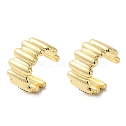 Brass Cuff Earrings for Women, Nuggets, Golden, 14x8mm(EJEW-B057-03G)