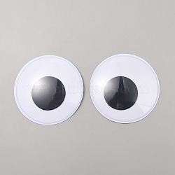 Plastic Eye Cabochons, with Self Adhesive, DIY Scrapbooking Crafts Toy Accessories, Black, 100x13.5mm(KY-WH20002-01A)