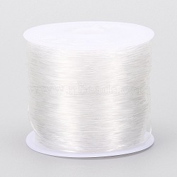 Round Crystal Elastic Stretch Thread, for Bracelets Gemstone Jewelry Making Beading Craft, White, 0.7mm, about 63.4 yards(58m)/roll(EW-Z001-C03-0.7mm)
