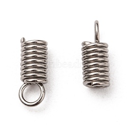 Tarnish Resistant 304 Stainless Steel Terminators, Cord Coil, Stainless Steel Color, 10x4mm, Hole: 2.5mm(STAS-E016-2)