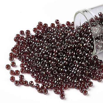 TOHO Round Seed Beads, Japanese Seed Beads, (330) Gold Luster Rust, 8/0, 3mm, Hole: 1mm, about 10000pcs/pound