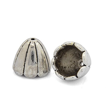 CCB Plastic Bead Cones, Apetalous, Antique Silver, 18x15.5mm, Hole: 1.5mm, Inner Diameter: 14mm