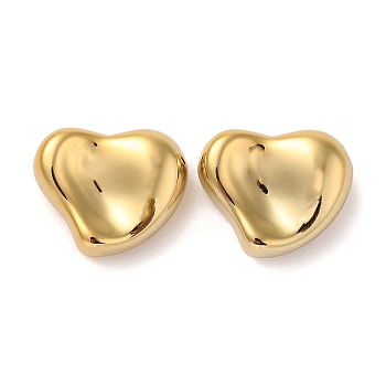 CCB Plastic Beads, Heart, Golden, 18x21x9mm, Hole: 2mm
