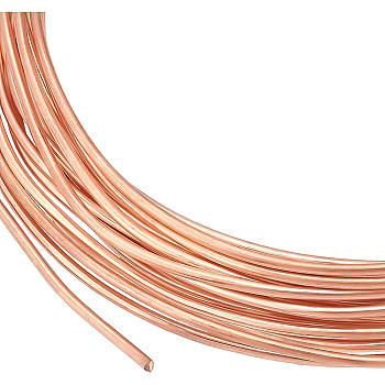 BENECREAT 3 Roll Copper Spring Wire, Round, Rose Gold, 18 Gauge(1mm), 1.1mm, about 16.40 Feet(5m)/Roll