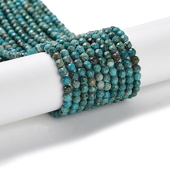 Natural Chrysocolla Beads Strands, Round, Faceted, 3mm, Hole: 0.6mm, about 120~123pcs/strand, 15.47''(39.3cm)