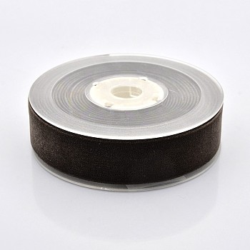 Polyester Velvet Ribbon for Gift Packing and Festival Decoration, Saddle Brown, 1 inch(26mm), about 25yards/roll(22.86m/roll)