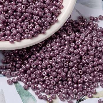 MIYUKI Round Rocailles Beads, Japanese Seed Beads, 8/0, (RR1867) Opaque Dark Orchid Luster, 8/0, 3mm, Hole: 1mm, about 2111~2277pcs/50g