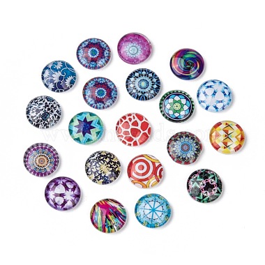 12mm Mixed Color Half Round Glass Cabochons