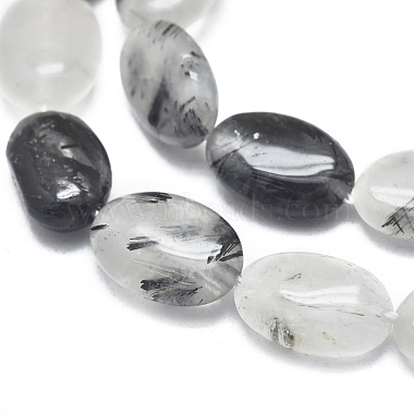 Chapelets de perles en quartz tourmaliné natura / quartz rutile noir(G-D0001-19)-3