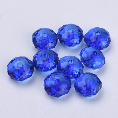10mm Blue Flat Round Acrylic Beads