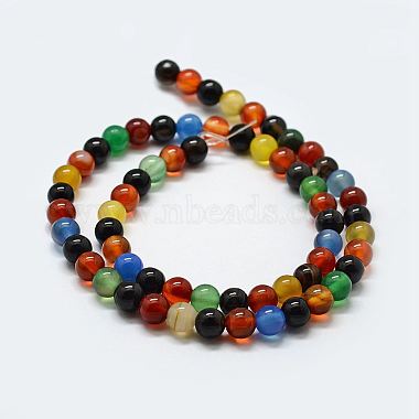 Natural Agate Beads Strands(G-F417-05-14mm)-2