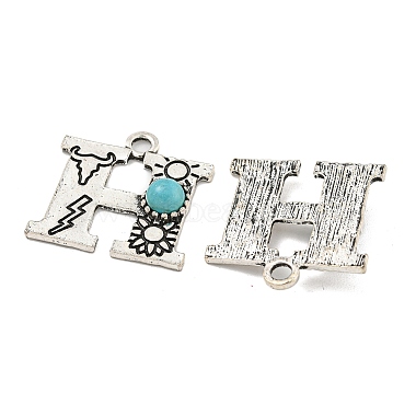 pendentifs turquoise synthétique et alliage(PALLOY-H146-01AS-H)-2