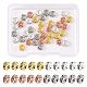 40Pcs 4 Colors Brass with Crystal Rhinestone Spacer Beads(KK-YW0001-39)-1