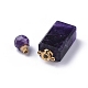 Faceted Natural Amethyst Openable Perfume Bottle Pendants(G-P435-C-02G)-3