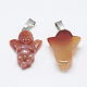 Natural Carnelian/Red Agate Pendants(G-T122-11B)-2