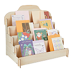 4-Slot Wood Display Risers, for Greeting Card Display, PapayaWhip, 40.1x26.4x36cm(ODIS-WH0030-178A-02)