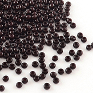 Czech Glass Beads, 11/0 Round Glass Seed Beads, Coconut Brown, 2x1.5mm, Hole: 1mm, about 30000pcs/bag, 450g/bag(SEED-R013-13780)