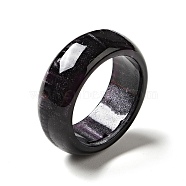 Resin Plain Band Finger Ring for Women, Black, US Size 6 3/4(17.1mm)(RJEW-C034-01B)