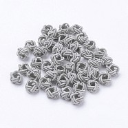 Nylon Cord Woven Beads, Round, Gray, 6~6.5x4.5mm, Hole: 2.5mm, about 93~100pcs/bag(NWIR-F005-14E)