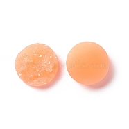 Druzy Resin Cabochons, Flat Round, Salmon, 12x5mm(CRES-S040-12mm-29)