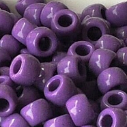 Opaque Acrylic Beads, Large Hole Beads, DIY Accessories for Children, Barrel, Purple, 8.5x6mm, Hole: 4mm, 3474pcs/860g(OACR-WH0025-06I)
