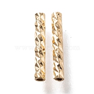 Corrugated Brass Tube Beads, Long-Lasting Plated, Real 24K Gold Plated, 10x1.5mm, Hole: 0.7mm(KK-H759-28A-G)