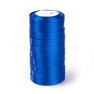 Single Face Satin Ribbon, Polyester Ribbon, Royal Blue, about 5/8 inch(16mm) wide, 25yards/roll(22.86m/roll), 250yards/group(228.6m/group), 10rolls/group(SRIB-Y040)
