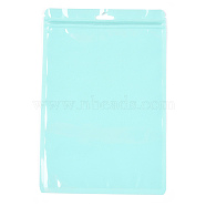 Macaron Color Plastic Yin-yang Zip Lock Bags, Resealable Bags, Self Seal Bags, Top Seal, Rectangle, Pale Turquoise, 23.9x15.9x0.15cm, Unilateral Thickness: 2 Mil(0.05mm)(OPP-N001-01A-08)