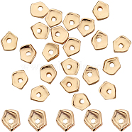 45Pcs Brass Charms, Real 14K Gold Plated, Polygon, 6x5x1mm, Hole: 1.4mm(KK-CN0002-78)