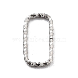 304 Stainless Steel Quick Link Connectors, Twisted Open Linking Rings, Rectangle, 16x8x1.4mm, Inner Diameter: 6x14mm(STAS-E210-01B-P)