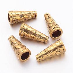 Tibetan Style Alloy Bead Cone, Cadmium Free & Nickel Free & Lead Free, Antique Golden, 18x8x8mm, Hole: 1mm(TIBEB-00821-AG-NR)