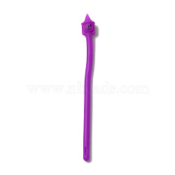 TPR Stress Toy, Funny Fidget Sensory Toy, for Stress Anxiety Relief, Strip/Imitation Noodle Elastic Wristband, Halloween Witch, Purple, 194x7mm(AJEW-M211-01C)